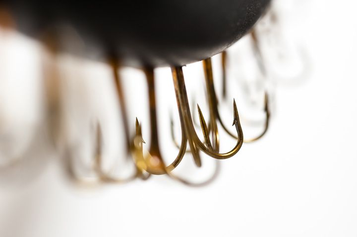 Collar 2013; 87cm x 40cm x 4cm; found cable, large fish hooks Collar 2013; 87cm x 40cm x 4cm; found cable, large fish hooks