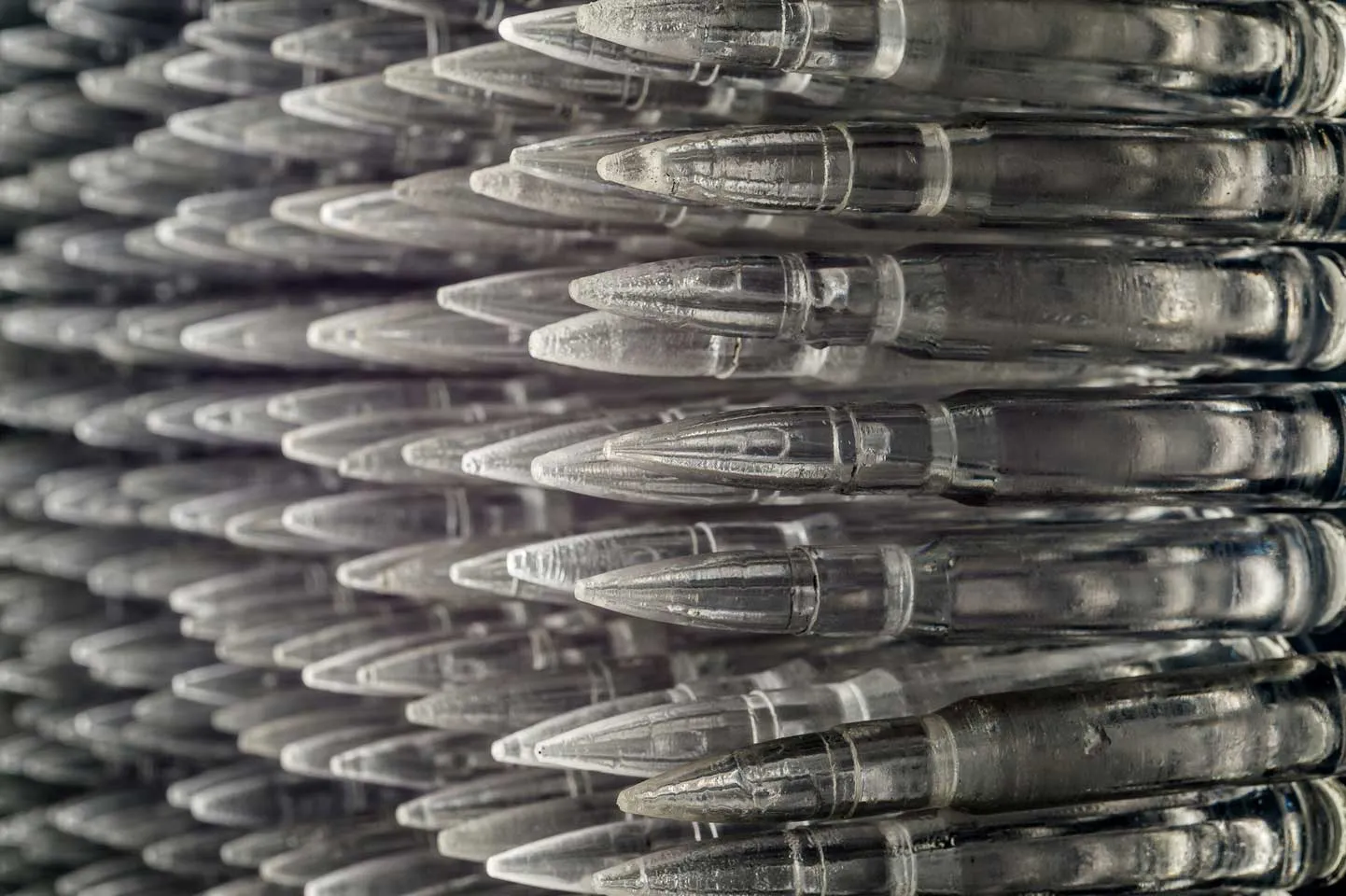 Pandora 2016; LED lightbox within doorframe; clear cast resin 50. cal Browning bullets Pandora 2016; LED lightbox within doorframe; clear cast resin 50. cal Browning bullets