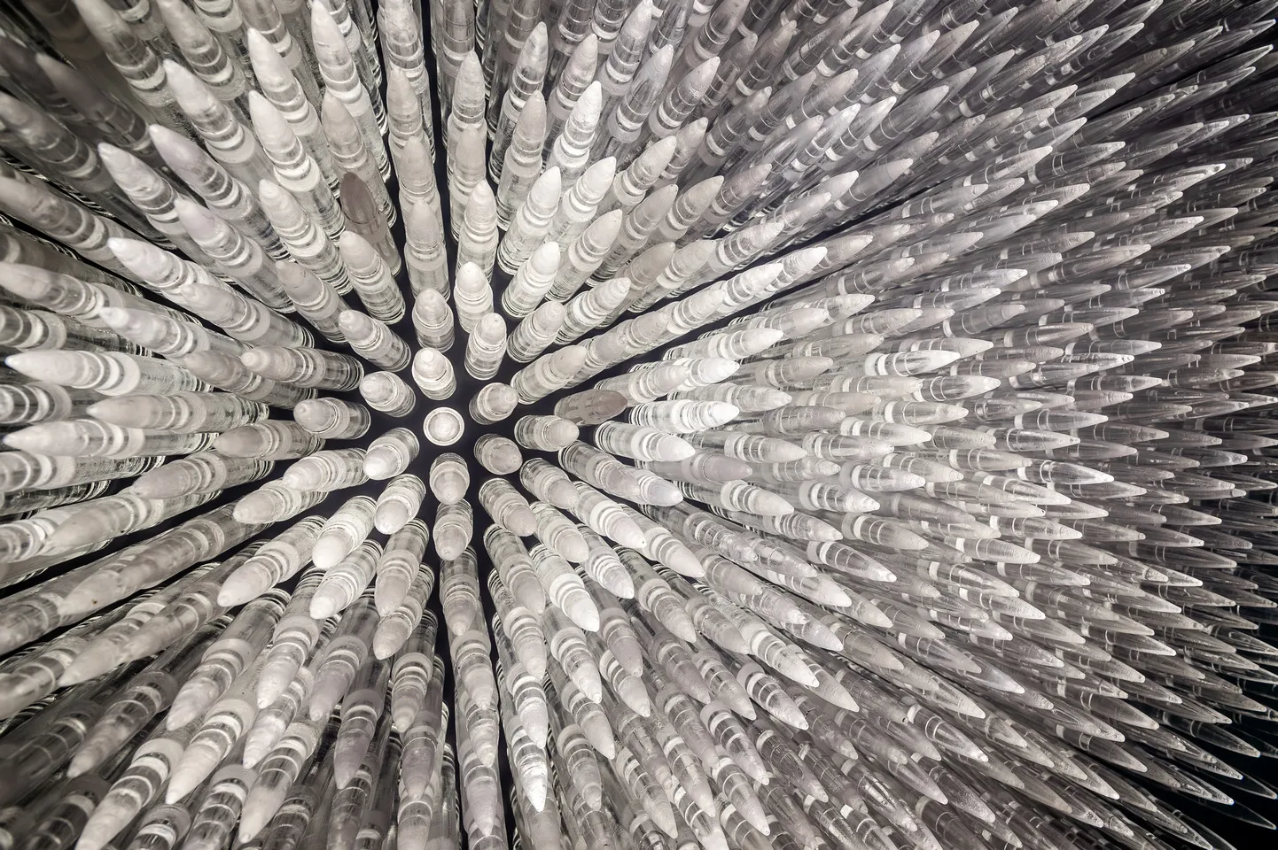 Pandora 2016; LED lightbox within doorframe; clear cast resin 50. cal Browning bullets Pandora 2016; LED lightbox within doorframe; clear cast resin 50. cal Browning bullets