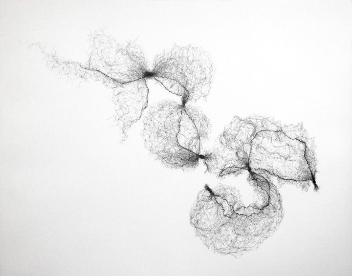 Tied Hairnets No 2; 2014; Pen on Paper; 152cm x 121cm Tied Hairnets No 2; 2014; Pen on Paper; 152cm x 121cm