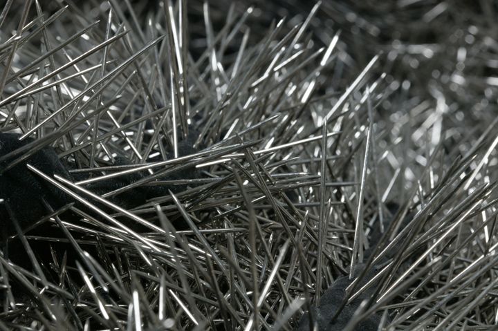 Widow 2009
Black Nappa Leather
43 Kg Adamantine Dressmakers Pins
Tailors Dummy (Manchester Art Gallery collection)
<a href="http://www.bbc.co.uk/programmes/p00cgf1x" target="_blank">interview on womans hour</a>